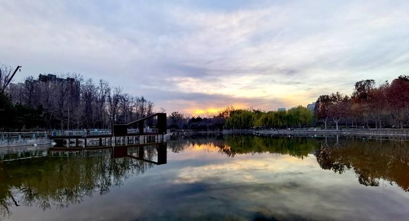 夕阳下的东环公园